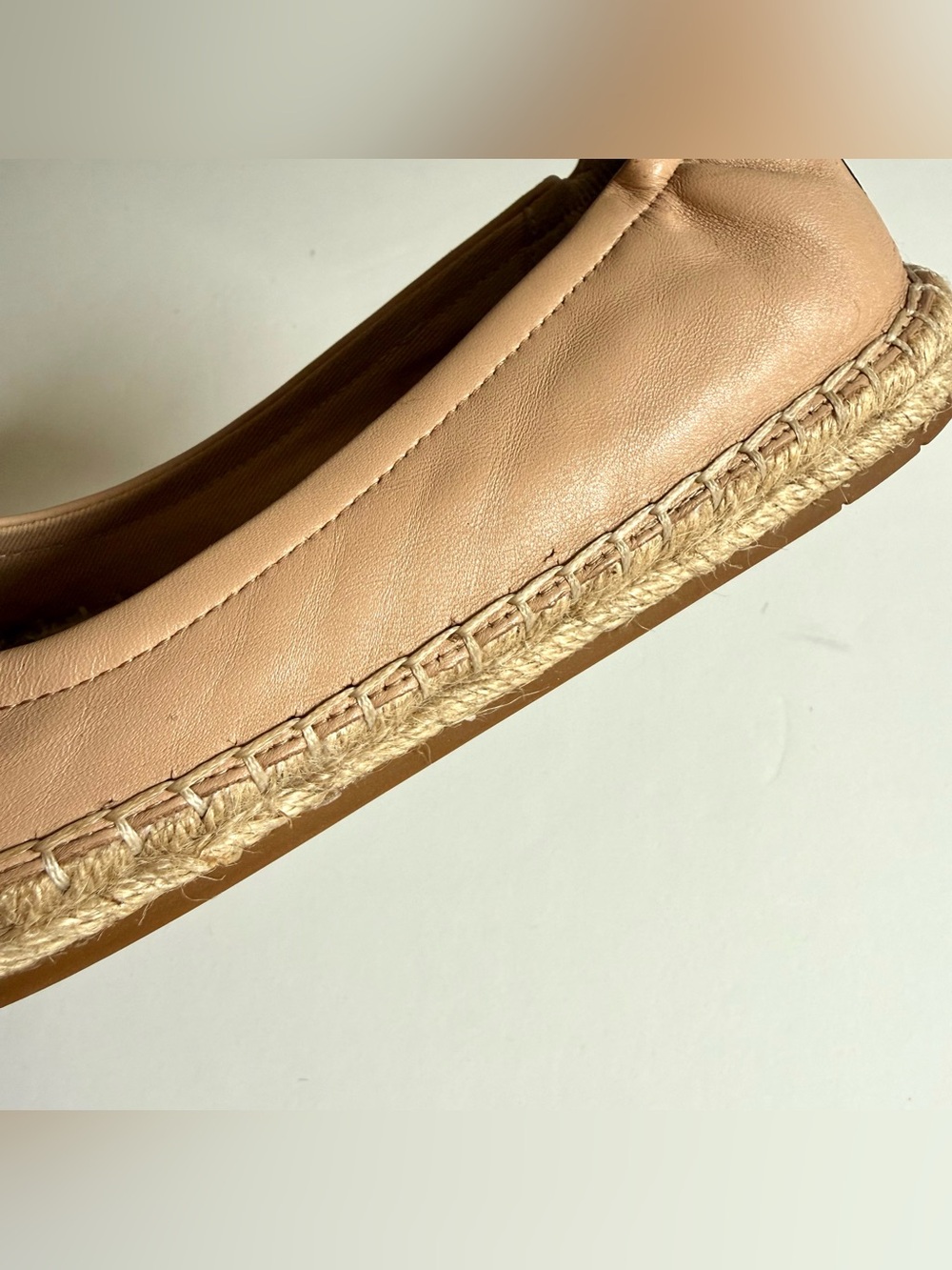 COACH Camryn Beige Black Leather Espadrille Slip On Loafers Size 7 - Picture 14 of 16